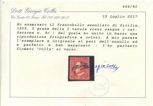 1859, 5gr. N.9c Rosso Sangue (I ... 