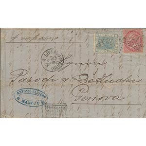 Lettera del 19 Feb. 1868 da Livorno a Genova ... 
