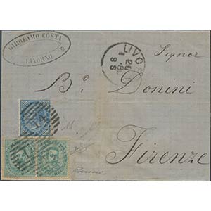 Lettera del 26 Gen 1880 da Livorno a Firenze ... 