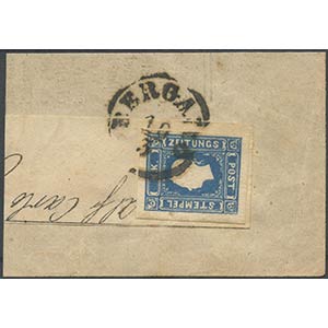 1858, francobolli per Giornali, N.8 Azzurro ... 