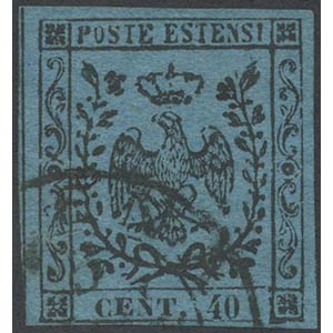 1852, 40c. N.5 Celeste, usato. (A) (E. ... 