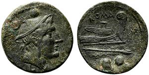 Anonymous, Luceria, 206-195 BC. Æ Sextans ... 