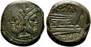 C. Cluvius Saxula, Rome, 169-158 BC. Æ As ... 