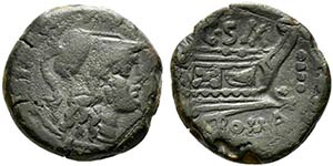 C. Cluvius Saxula, Rome, 169-158 BC. Æ ... 