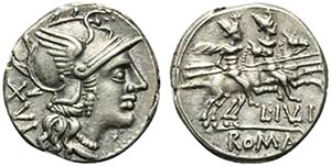 L. Julius, Rome, 141 BC. AR Denarius ... 