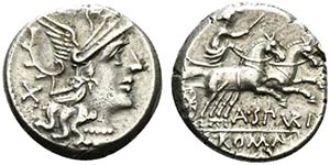 A. Spurilius, Rome, 139 BC. AR Denarius ... 