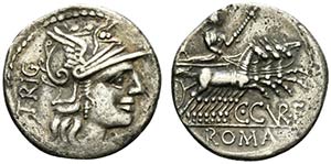 C. Curiatius f. Trigeminus, Rome, 135 BC. AR ... 