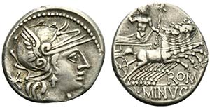 L. Minucius, Rome, 133 BC. AR Denarius ... 