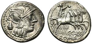 C. Cassius, Rome, 126 BC. AR Denarius (19mm, ... 