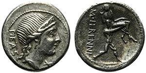 M. Herennius, Rome, 108-107 BC. AR Denarius ... 