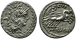 M. Lucilius Rufus, Rome, 101 BC. AR Denarius ... 
