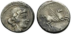Q. Titius, Rome, 90 BC. AR Denarius (16.5mm, ... 