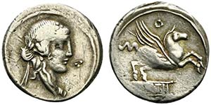 Q. Titius, Rome, 90 BC. AR Denarius (18.5mm, ... 