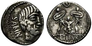 L. Titurius L.f. Sabinus, Rome, 89 BC. AR ... 