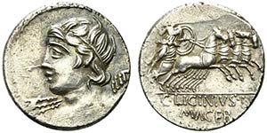 C. Licinius L.f. Macer, Rome, 84 BC. AR ... 