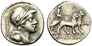 M. Volteius M.f., Rome, 75 BC. AR Denarius ... 