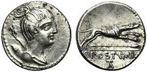 C. Postumius, Rome, 73 BC. AR Denarius ... 