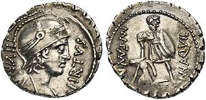 Mn. Aquillius Mn.f. Mn.n., Rome, 71 BC. AR ... 
