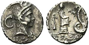 L. Roscius Fabatus, Rome, 59 BC. AR Serrate ... 