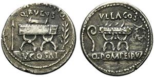 Q. Pompeius Rufus, Rome, 54 BC. AR Denarius ... 