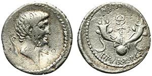 Mark Antony, Uncertain mint (Corcyra?), ... 