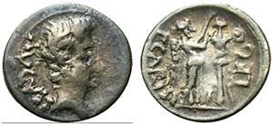 Augustus (27 BC-AD 14). AR Quinarius ... 