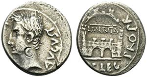 Augustus (27 BC-AD 14). AR Denarius (17mm, ... 