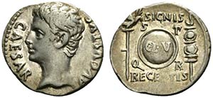 Augustus (27 BC-AD 14). AR Denarius (18.5mm, ... 