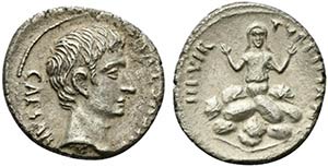 Augustus (27 BC-AD 14). AR Denarius (19.5mm, ... 