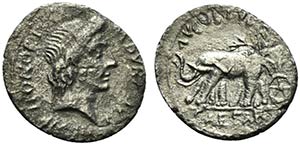 Augustus (27 BC-AD 14). AR Denarius (19mm, ... 