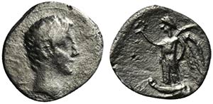 Augustus (27 BC-AD 14). AR Quinarius (13mm, ... 