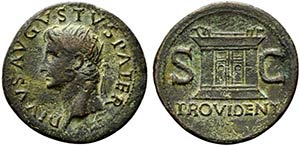 Divus Augustus (died AD 14). Æ As (30.5mm, ... 