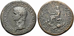 Nero Claudius Drusus (died 9 BC). Æ ... 
