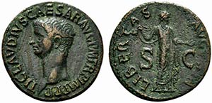 Claudius (41-54). Æ As (28.5mm, 11.00g, ... 