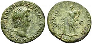 Nero (54-68). Æ Dupondius (24mm, 7.35g, ... 