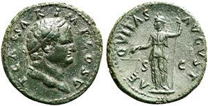 Titus (Caesar, 69-79). Æ As (27mm, 9.23g, ... 
