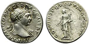 Trajan (98-117). AR Denarius (18mm, 2.90g, ... 
