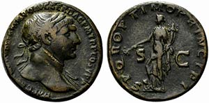 Trajan (98-117). Æ Sestertius (31mm, ... 