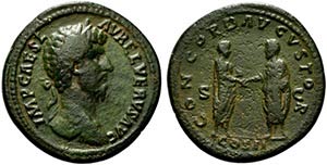 Lucius Verus (161-169). Æ Sestertius ... 