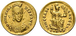 Honorius (393-423). AV Solidus (19mm, 4.45g, ... 