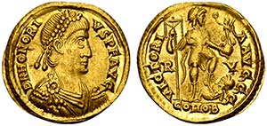 Honorius (393-423). AV Solidus (21mm, 4.49g, ... 