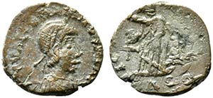 Valentinian III (425-455). Æ (13mm, 1.96g, ... 