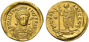Anastasius I (491-518). AV Solidus (21mm, ... 