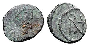 Anastasius I (491-518). Æ Nummus (10mm, ... 