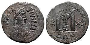 Anastasius I (491-518). Æ 40 Nummi (35mm, ... 