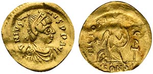 Justin II (565-578). AV Semissis (16mm, ... 