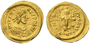Justin II (565-578). AV Tremissis (15mm, ... 