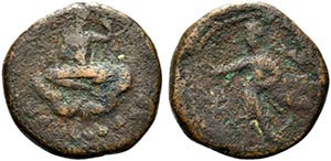 Indo-Skythians, Azes (c. 58-12 BC). Æ Unit ... 