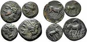 Carthage, lot of 4 Greek Æ coins, to be ... 