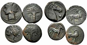 Carthage, lot of 4 Greek Æ coins, to be ... 